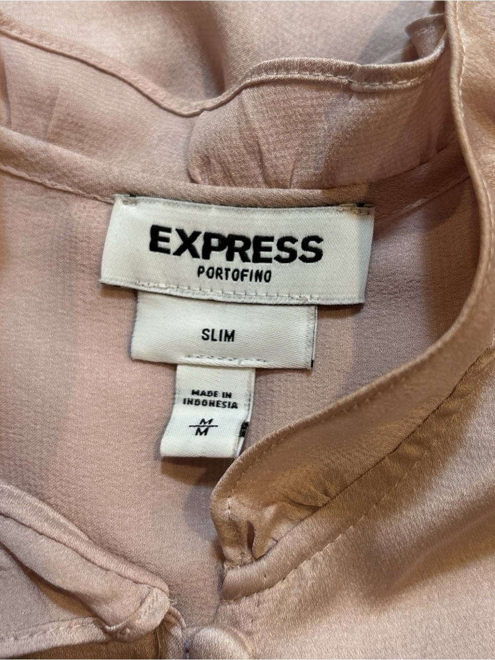 Express Portofino Pale Blush Button-Front Shirt - Picture 3 of 3